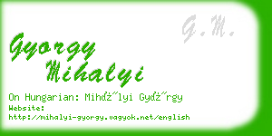gyorgy mihalyi business card